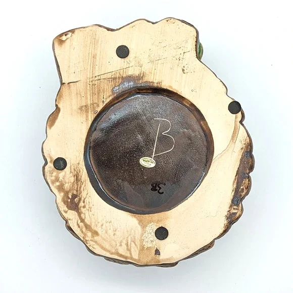 Vintage Majolica Lucky Elephant Planter Two Green Elephants Trunks Up China - Picture 12 of 12